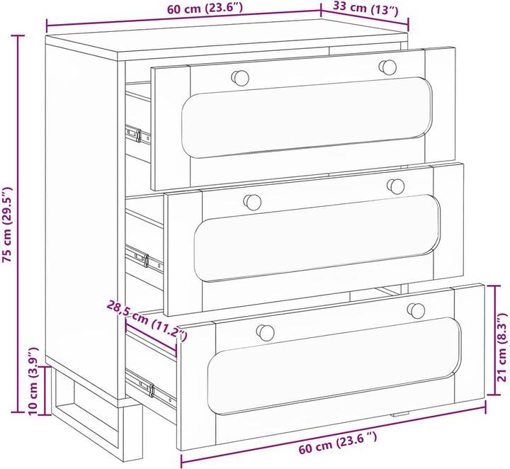 Actual product image vidaXL Aufbewahrungsmöbel (33 x 33 x 75 cm)