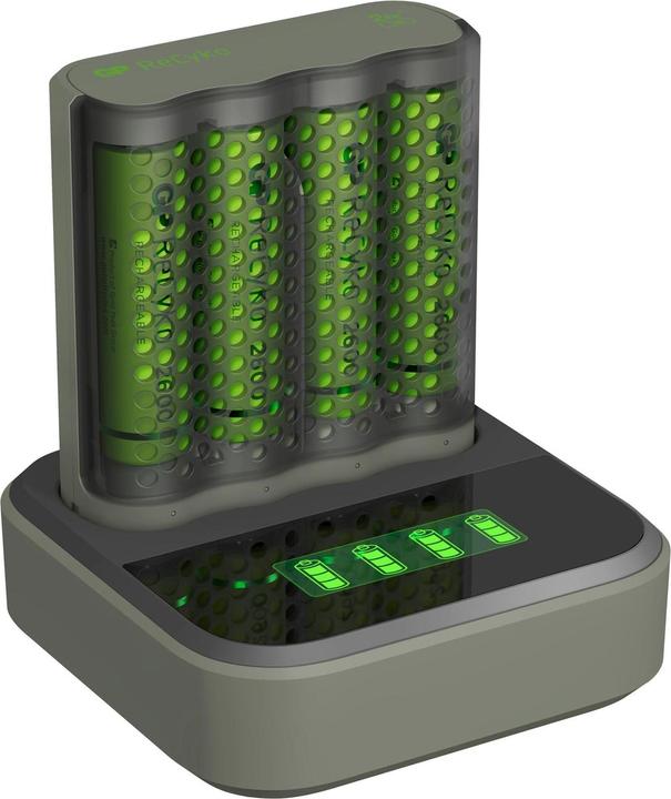 GP Batteries ReCyko M4D45 4x LCD 4Port Docking St. + 4x AA NiMh 2600mAh (4 pcs, AAA, AA, 2100 mAh, Piles rechargeables + chargeur)