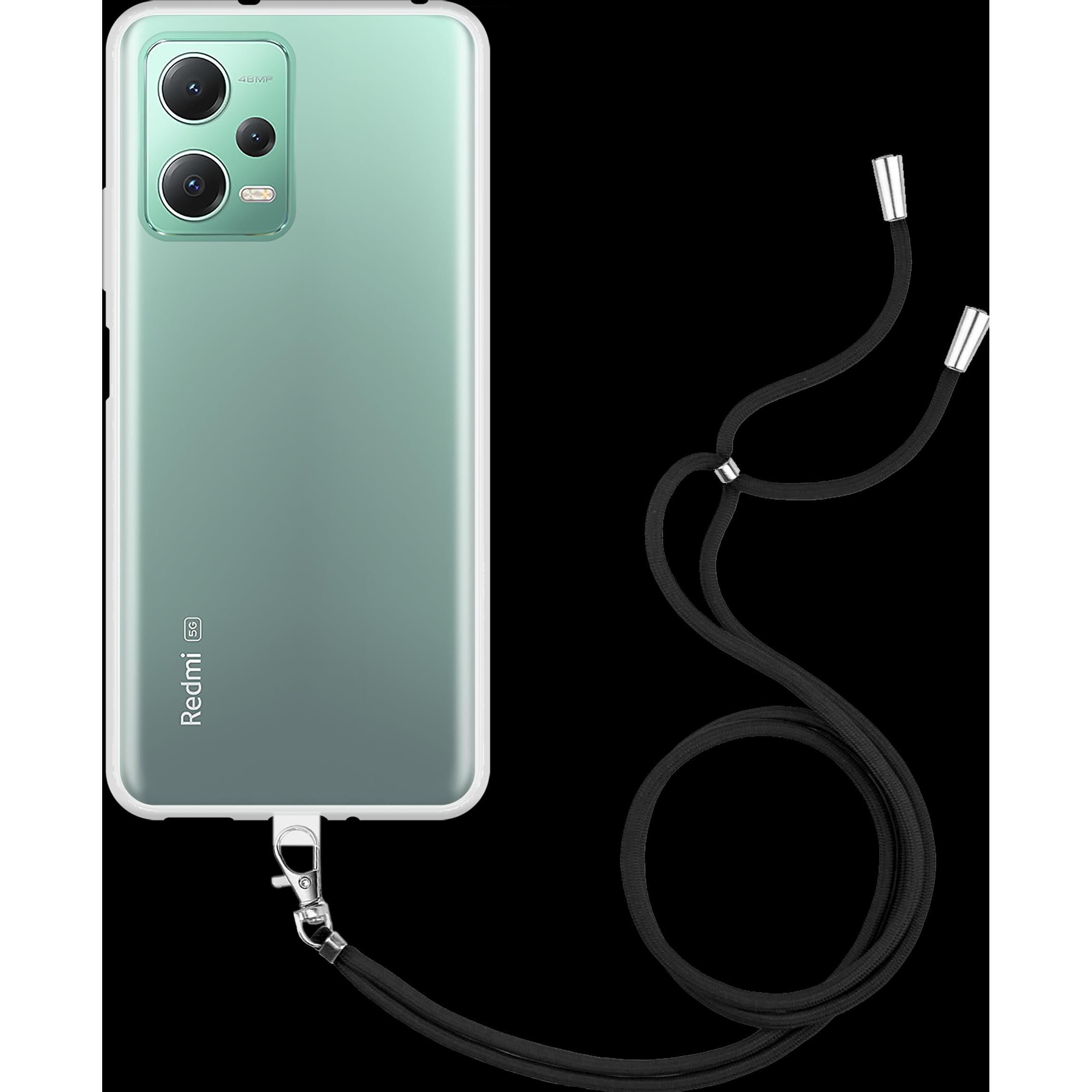 Cazy Handykette Hülle Kompatibel mit Xiaomi Redmi Note 12 5G - Silikon Handyhülle mit Band Necklace Hülle, Handykette, T...