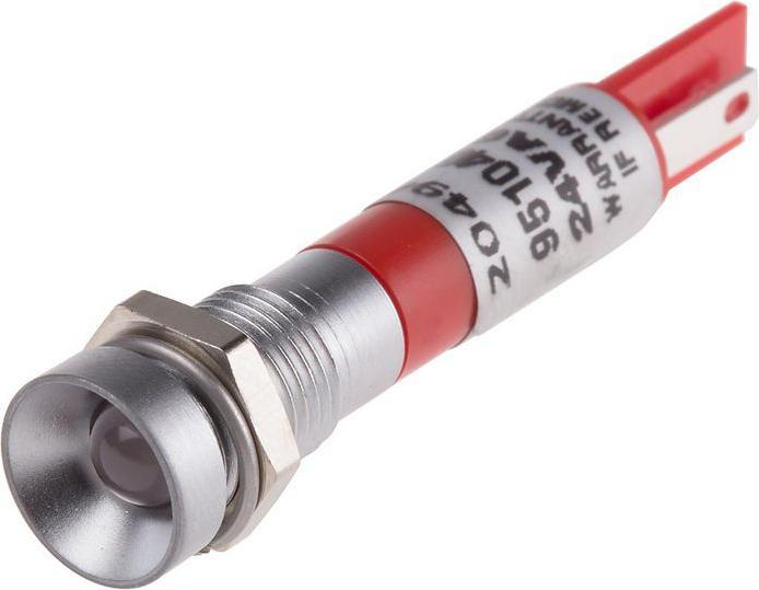 Produktbild RS PRO LED versenkt 8mm satin 24VAC/DC HC rot