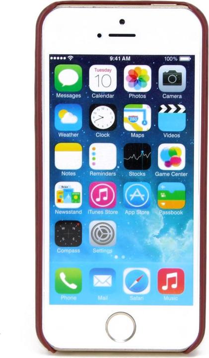 Actual product image König Design Apple iPhone 5 / 5s / SE TPU Mobile Sleeve Wood Optics Protection Case Mahogany Cover (Apple iPhone 5)