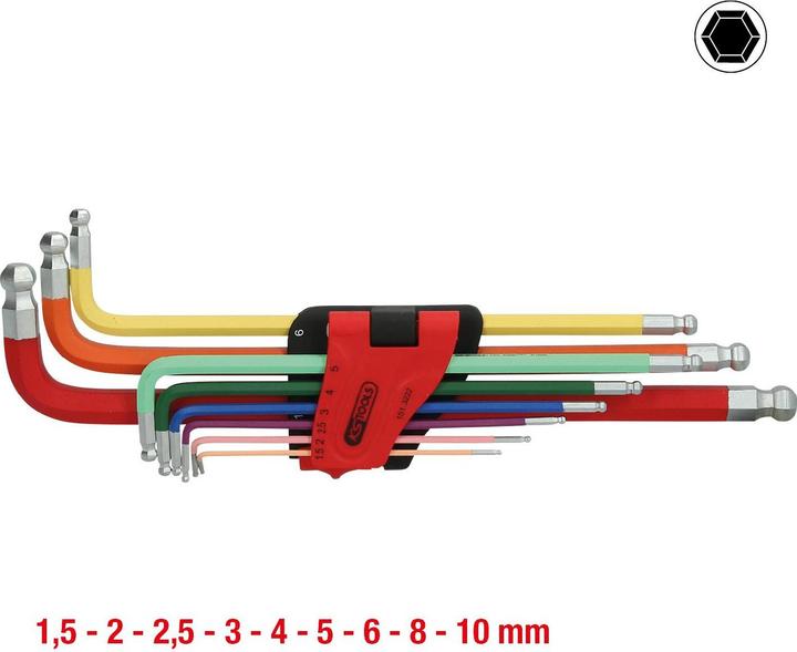 Produktbild KS Tools Winkelstiftschlüssel-Satz extrem lang