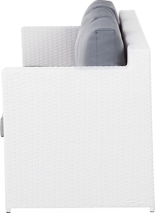 Produktbild Beliani Lounge Set Rattan weiss 6-Sitzer Auflagen grau ROMA