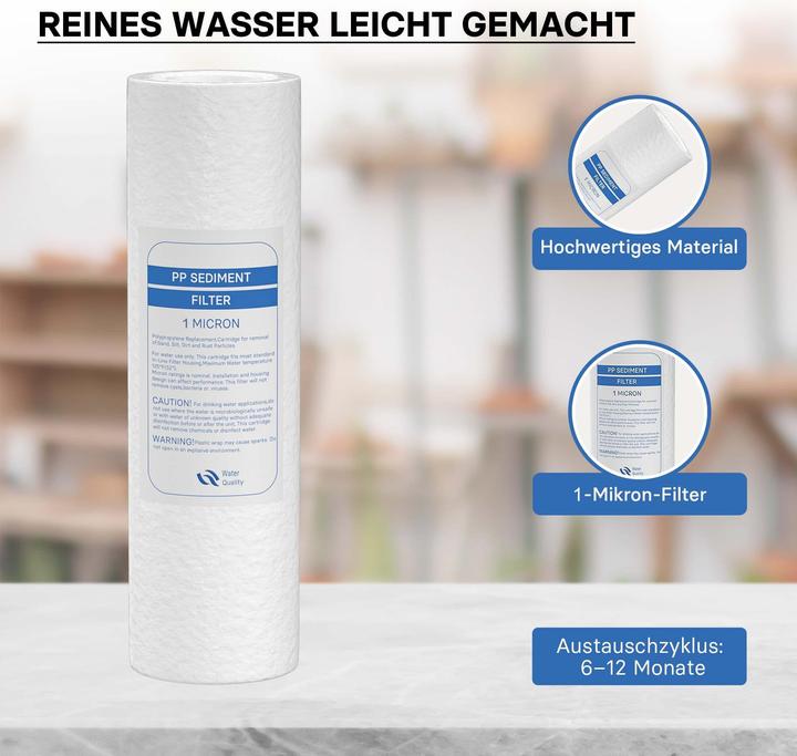 Actual product image Wiltec Naturewater PP Sedimentfilter 10" 254mm 1µ Ersatz Wasserfilter Trinkwasserfilter (1x)