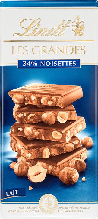 Actual product image Lindt Les Grandes milk nut chocolate bars (150 g)