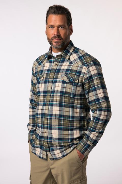 Produktbild JP1880 JP 1880 Karo-Flanellhemd, Langarm, Kentkragen, Modern Fit (4XL)