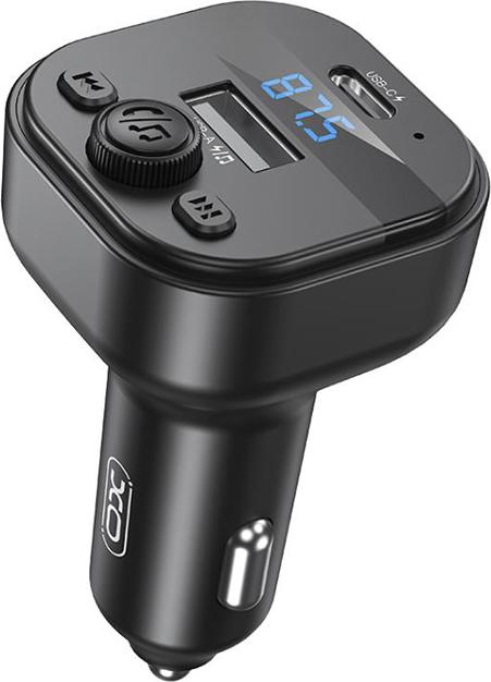 xO Bluetooth FM Transmitter and Car Charger BCC18, 1 x USB-A - 1 x USB-C, Black