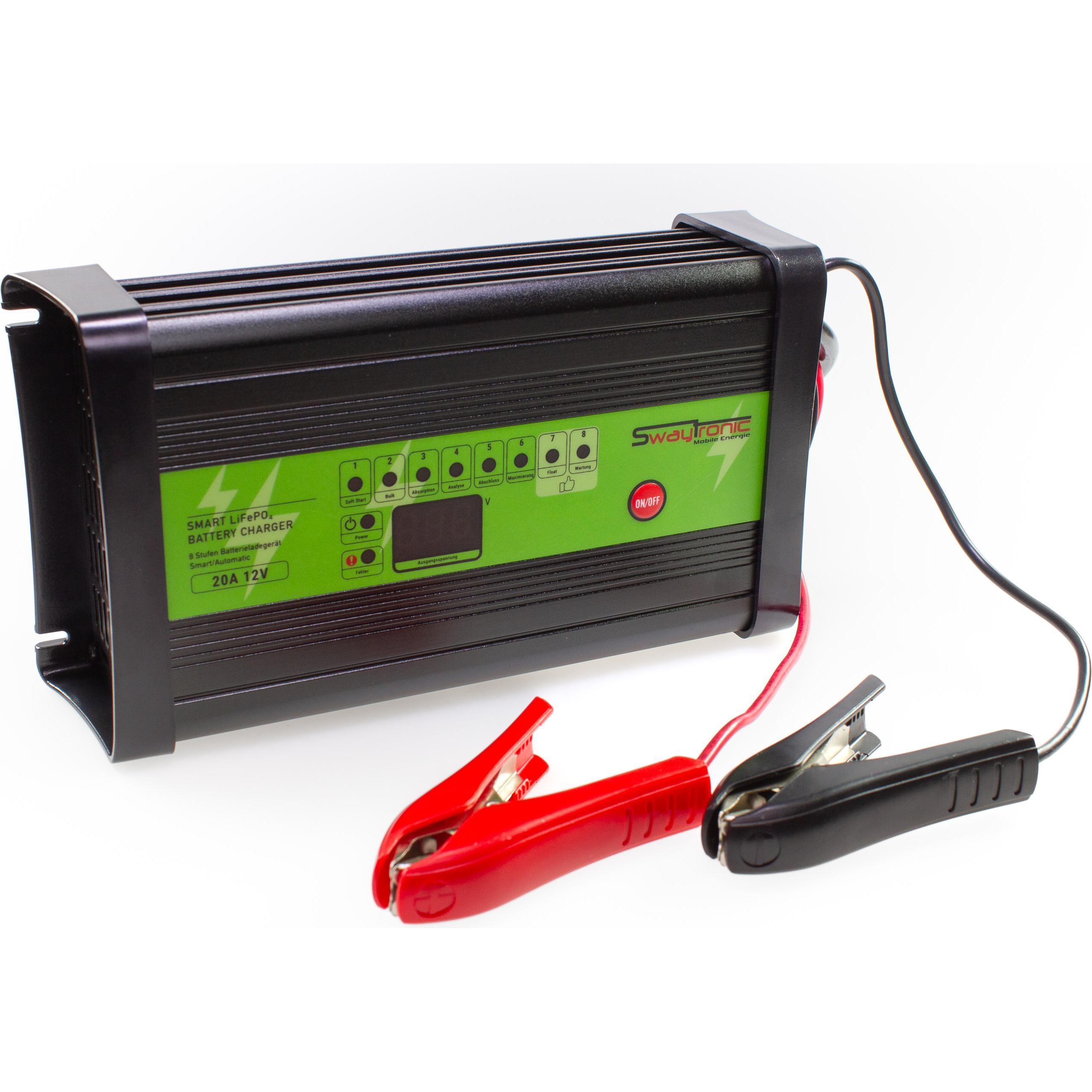 Thumbnail - Swaytronic, Batterieladegerät, Smart LiFePO 4 Battery Charger 14.6V 20A (14.4 V, 20 A)