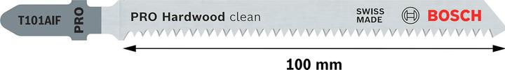 Actual product image Bosch Professional Zubehör PRO Hardwood clean T101AIF jigsaw blade, 100 mm, 3 pcs.