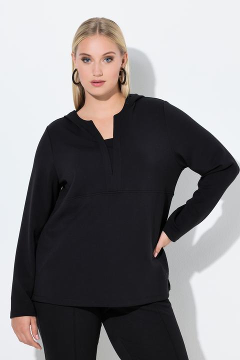 Produktbild Ulla Popken Sweatshirt, Kapuze, V-Ausschnitt, Langarm, Modalmix (46)