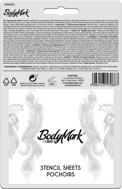 Actual product image Bic BodyMark for temporary tattoos