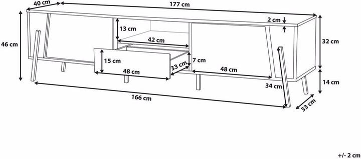 Image du produit Beliani Blackpool (177 x 40 x 46 cm)