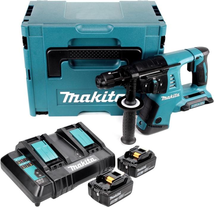 Productafbeelding Makita DHR CTJ Snoerloze hamerboormachine 36 V ( 2x 18 V ) 3.0 J SDS-plus + 2x oplaadbare batterij 5.0 Ah