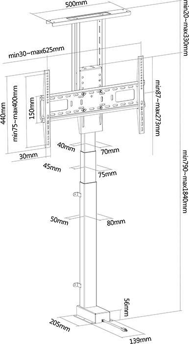 Immagine prodotto Multibrackets Sollevatore TV X-Large (80", 60 kg)