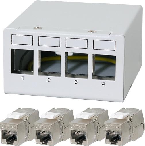 Produktbild LogiLink Patch Panel 4 Port mit 4 Cat.6A Keystone Modulen