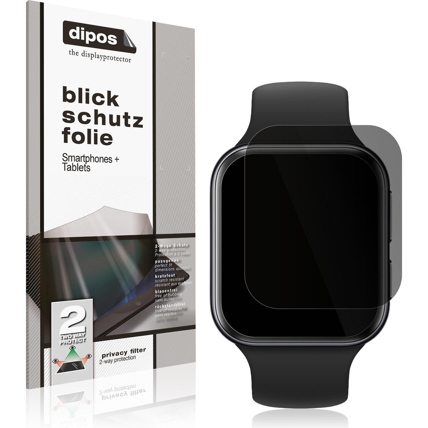 Dipos Blickschutzfolie 2-Way Anti-Shock, Smartwatch Schutzfolie, Transparent