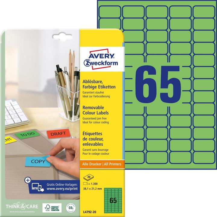 Actual product image Avery Labels removable adhesive