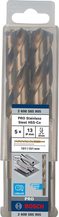 Actual product image Bosch Professional Zubehör PRO Stainless Steel HSS-Co twist drill, 13 x 101 x 151 mm (13 mm)
