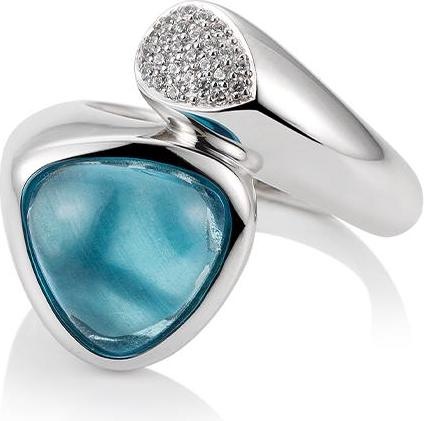 Actual product image Breuning RING - ED.TOP.DUNKEL (SWISS BLUE)/Brill. 0,138 Ct. H/si (51, 585/14 K Gold)