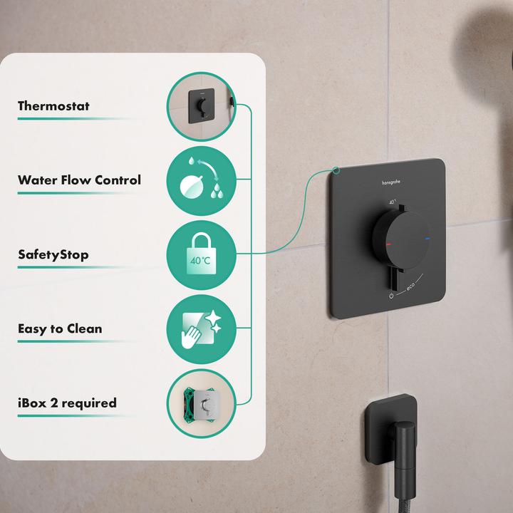 Actual product image hansgrohe Thermostatic Shower and Bathtub Mixer with SafetyStop at 40°C