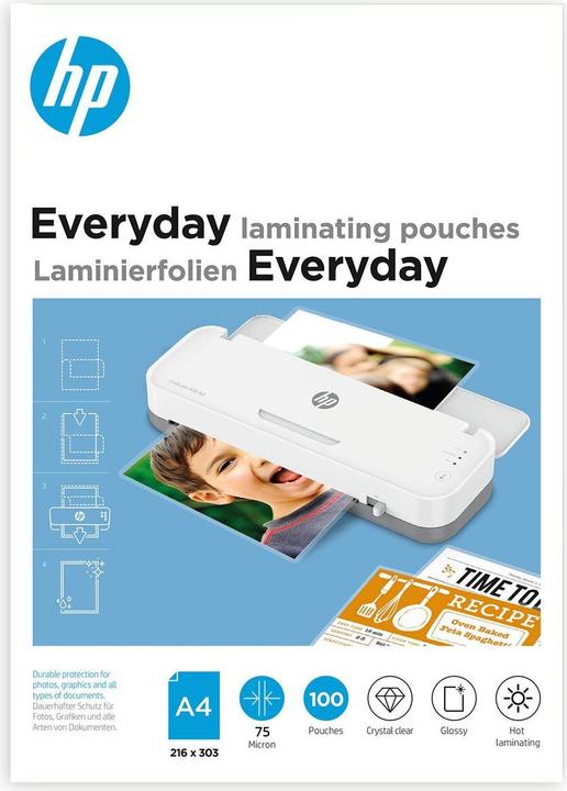 Produktbild HP Premium Everyday Pouches, A4, 75 Micron (A4, 100 Stk., 75 µm)