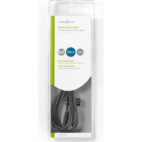Thumbnail - Nedis Stereo-Audiokabel 3.5 mm Stecker 3.5 mm Stecker Vernickelt 2.00 m rund Schwarz B (2 m, 3.5mm Klinke (AUX)), Audio ...