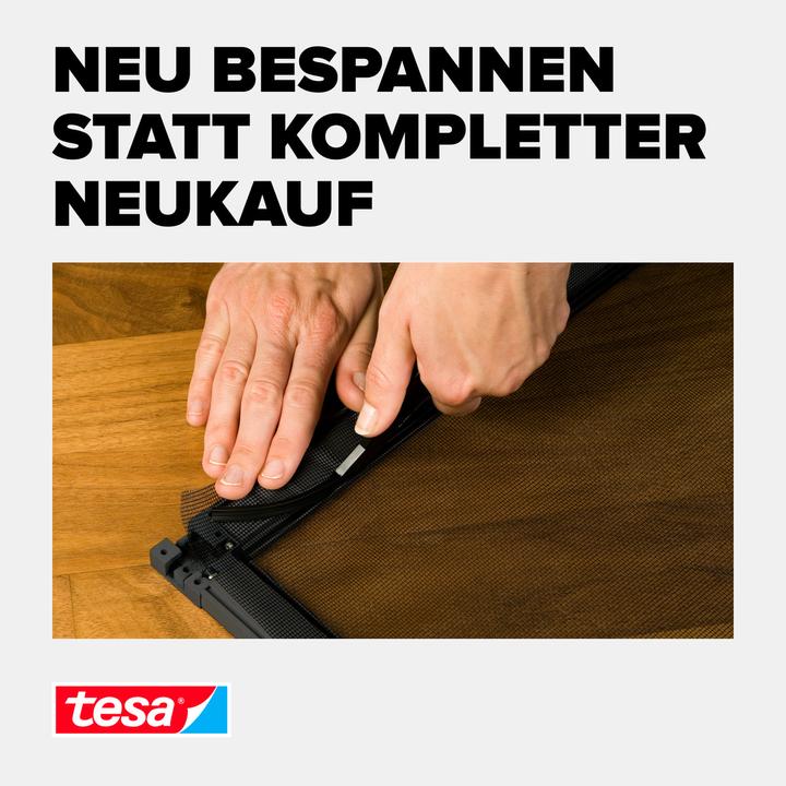 Actual product image tesa Insect screen aluminium COMFORT replacement roll, for windows & doors, without drilling (120 x 250 cm)