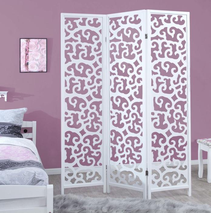 Actual product image Greendeco 3 Partition Wood Partition Spanish Wall Privacy Screen White