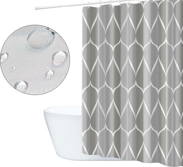 Produktbild Lobwerk Duschvorhang 180x200cm Wasserdicht Badewannenvorhang Anti Schimmel Wannenvorhang mit Ringe (180 x 200 cm)