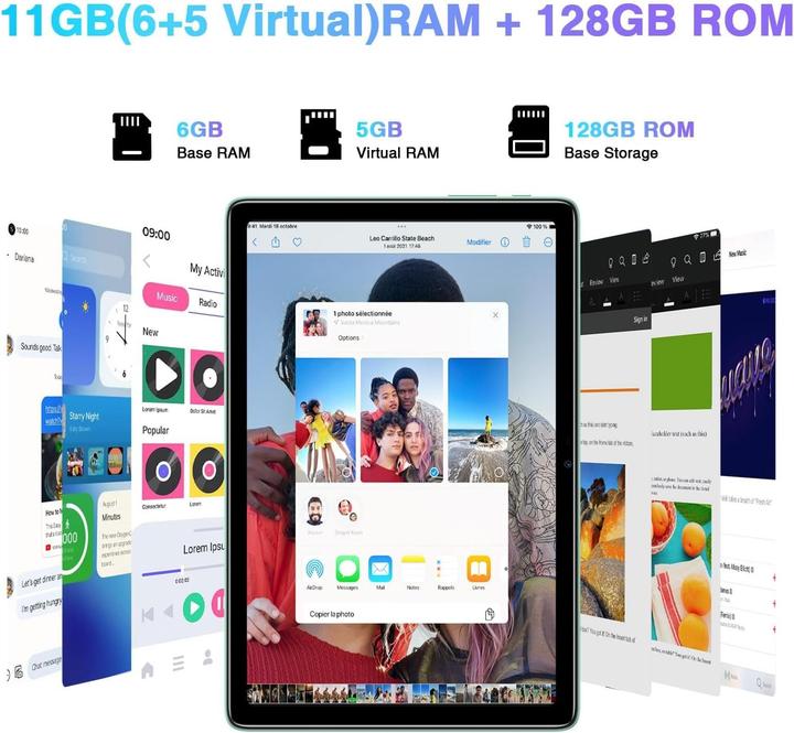 Actual product image Doogee T10S (Tablette 4G - 10.1", 128 Go, 6 Go RAM) Vert (4G, 10.10", 128 GB, Green)