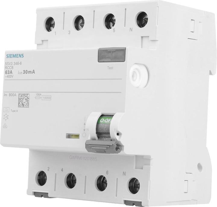 Produktbild Siemens RCCB Type A 63A 3+N-pole 30mA 400V 4mW