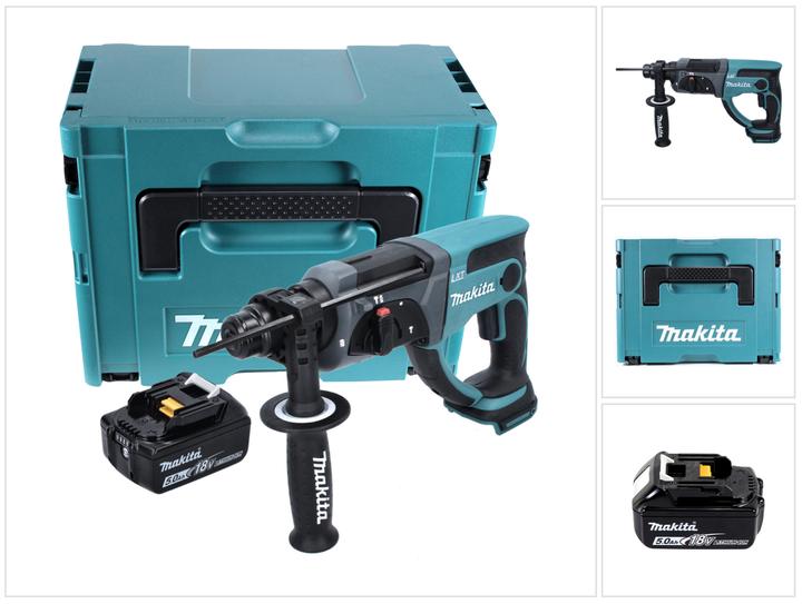 Produktbild Makita DHR 202 T1J Akku Kombihammer 18 V 2,0 J SDS Plus + 1x Akku 5,0 Ah + Makpac - ohne Ladegerät