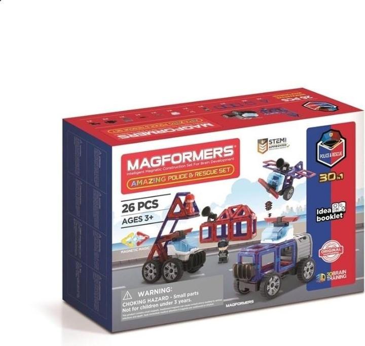 Actual product image Magformers Amazing Police Rescue set, 16 pc