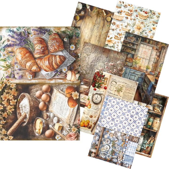 Produktbild Ciao Bella Motiv-Strohseiden Sortiment "Cookbook", DIN A5, 8er-Set (8 x)
