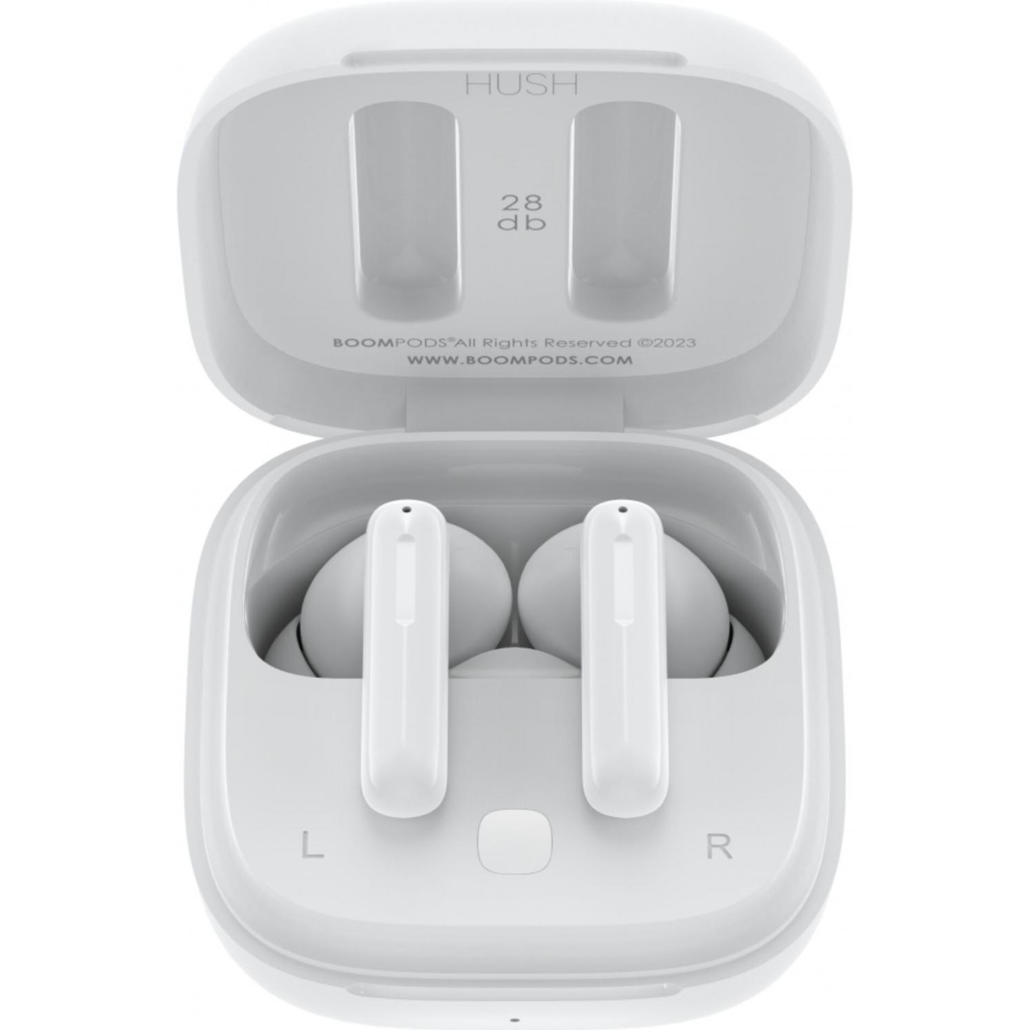 Boompods Bassline Hush White (ANC, 30 h, Kabellos), Kopfhörer, Weiss