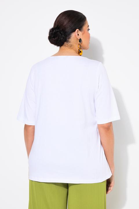 Produktbild Ulla Popken T-Shirt, Flecht-Zierkante, Rundhals, Halbarm (62)