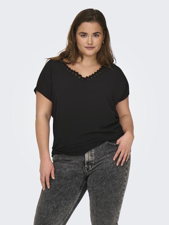 Image du produit Only Coupe normale Col V Curve Top T-shirt (S)