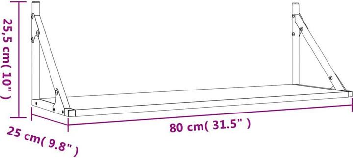 Immagine prodotto vidaXL Wandregal (80 x 25 x 25.50 cm)