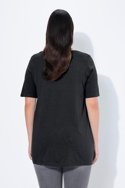 Produktbild Ulla Popken T-Shirt, Zierfalten, A-Linie, Rundhals, Halbarm, Modal (42, 44)