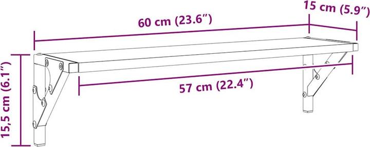 Produktbild vidaXL Wandregale (60 x 15 x 15.50 cm)