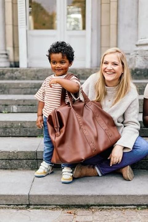 Actual product image Childhome Wickeltasche Mommy Bag Signatur Leder dunkelbraun