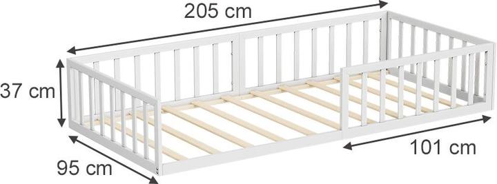 Actual product image VitaliSpa Bodenbett aus Metall Minno, Weiss, 90x200 ohne Matratze (90 x 200 cm)