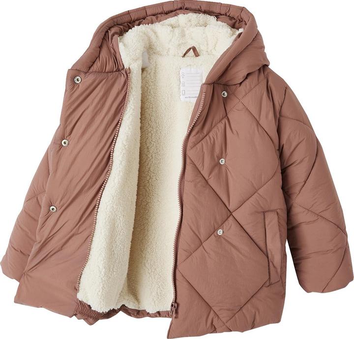 Produktbild Vertbaudet Mädchen Kapuzen-Steppjacke mit Teddyfleece-Futter, Wattierung Recycling-Polyester (122)