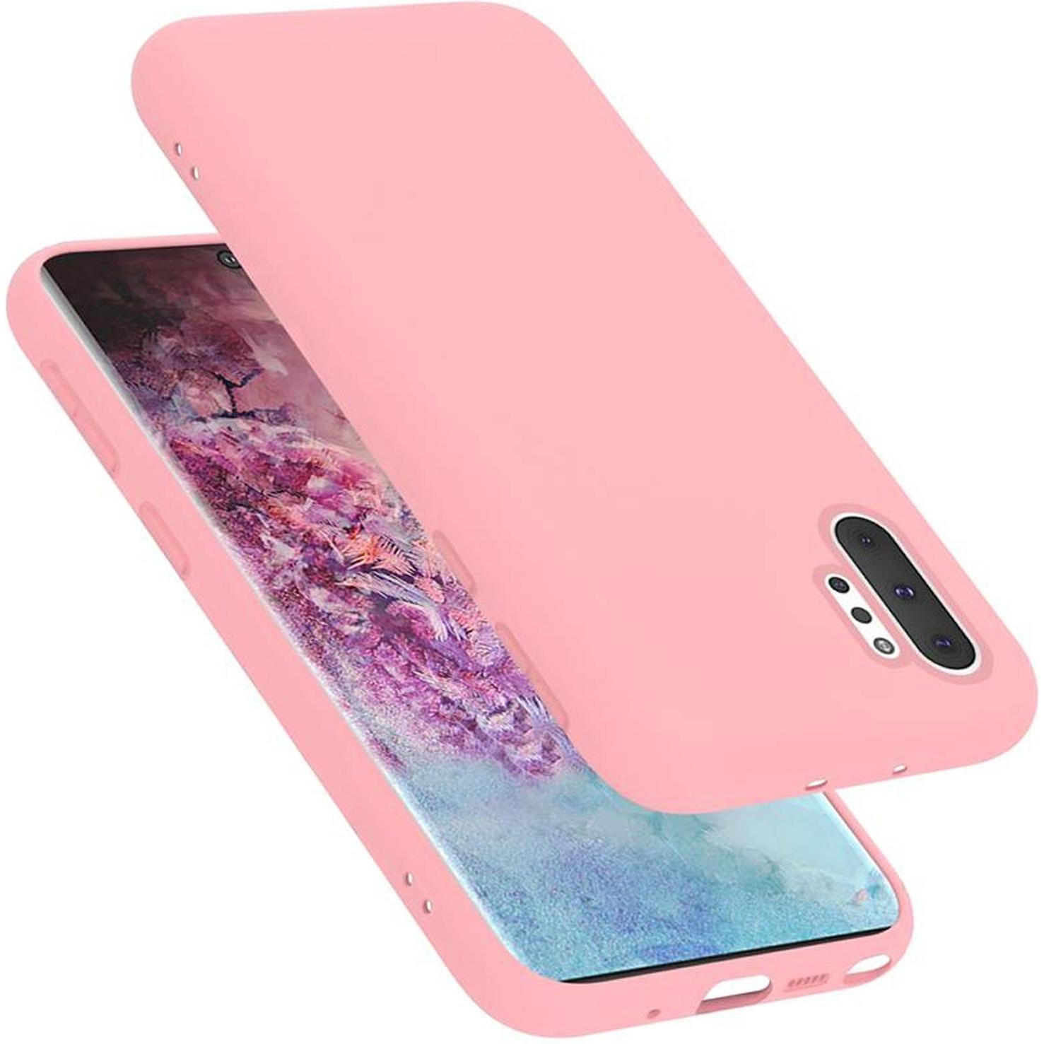 Cadorabo TPU Liquid Silicone Case Cover (Samsung Galaxy Note 10 Pro), Smartphone Hülle, Rosa