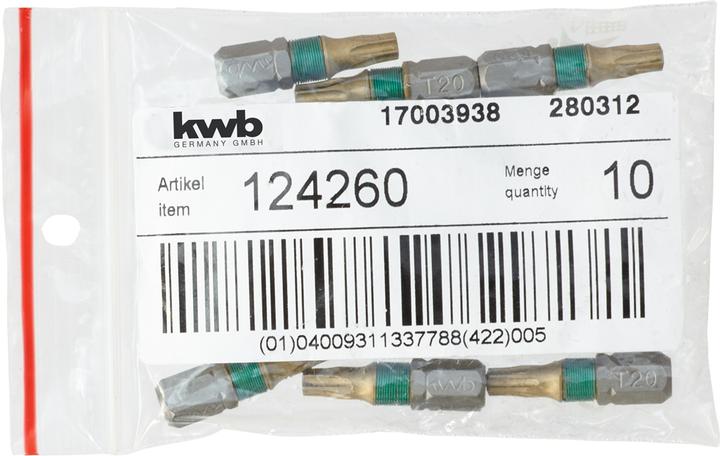 Image du produit kwb 124260 Embout hexagonal T 20 acier 1 pce