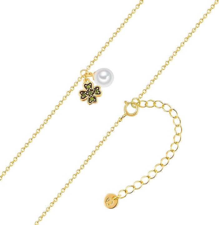 Produktbild Glanzstücke München Damen Kette Kleeblatt Sterling Silber - 34592 (Sterling Silber gelbvergoldet 14 Karat, 45 cm)