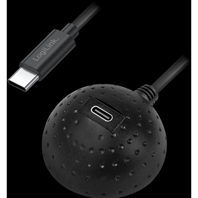 LogiLink Prüfen (USB-C, 2 Ports), Dockingstation + USB Hub, Schwarz