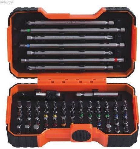 Produktbild Bahco 1/4"-Bitsatz für Schlitz-, Phillips-, Pozidriv-, Sechskant- und TORX-Tamper-Schrauben - 54-teilig (Innensechskant, Kreuz Phillips PH, Kreuz Pozidriv PZ)