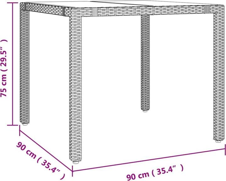 Produktbild vidaXL Garten Essgruppe (90 x 90 x 75 cm)