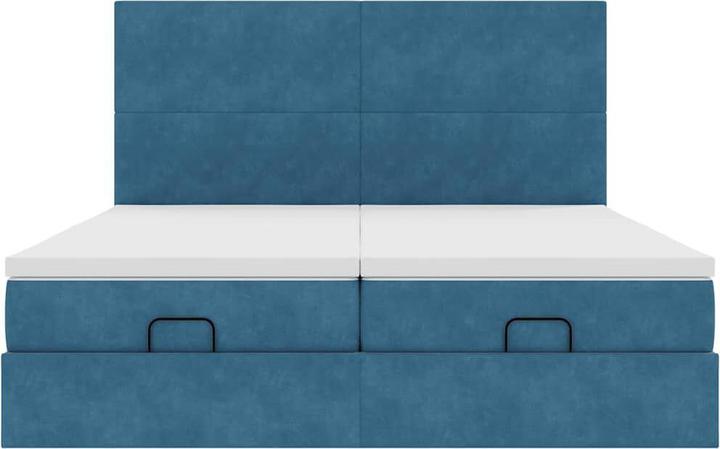 Image du produit vidaXL Ottoman-lit avec matelas bleu foncé 180x200 cm velours (180 x 200 cm)